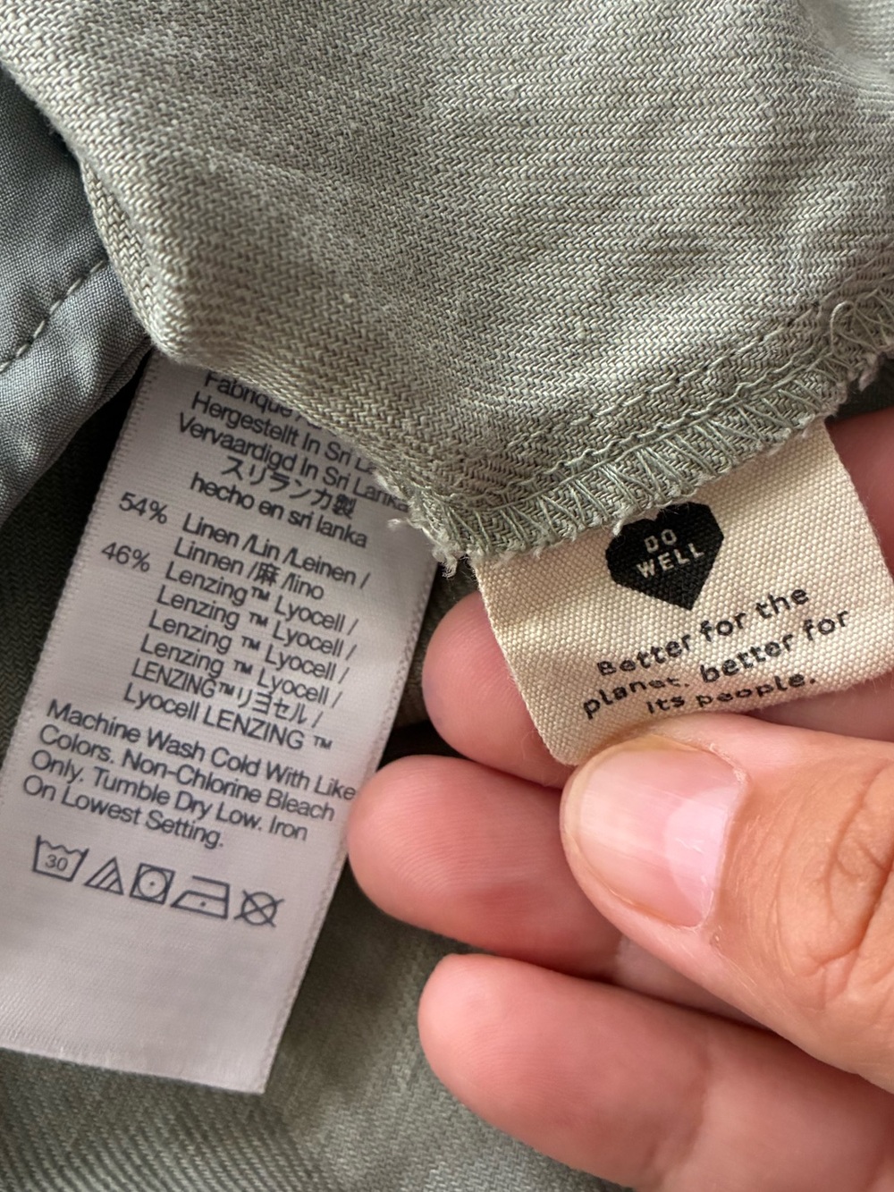Madewell Sage Green Linen Blend Elastic Waist Skirt S - Picture 10 of 11